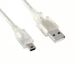 Câble Mini USB 2.0, A mâle vers 5pin mini mâle, transparent, 2,00m, DINIC Polybag
